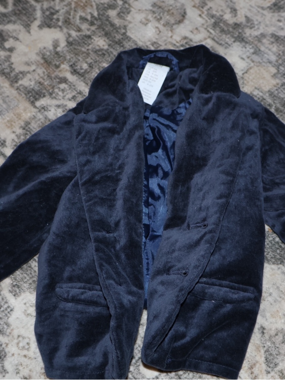 Baby Plush Velvet Navy Blazer Jacket